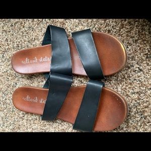 Black and brown sandals